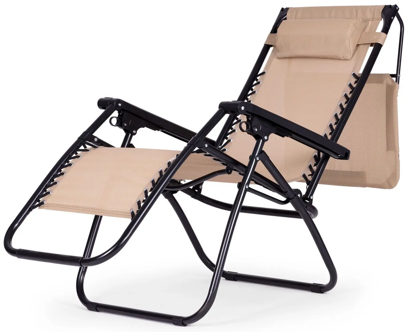 Шезлонг с тентом Modern Home Zero Gravity ZRL009 (Beige/Black)