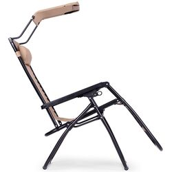 Шезлонг с тентом Modern Home Zero Gravity ZRL009 (Beige/Black) Thumb