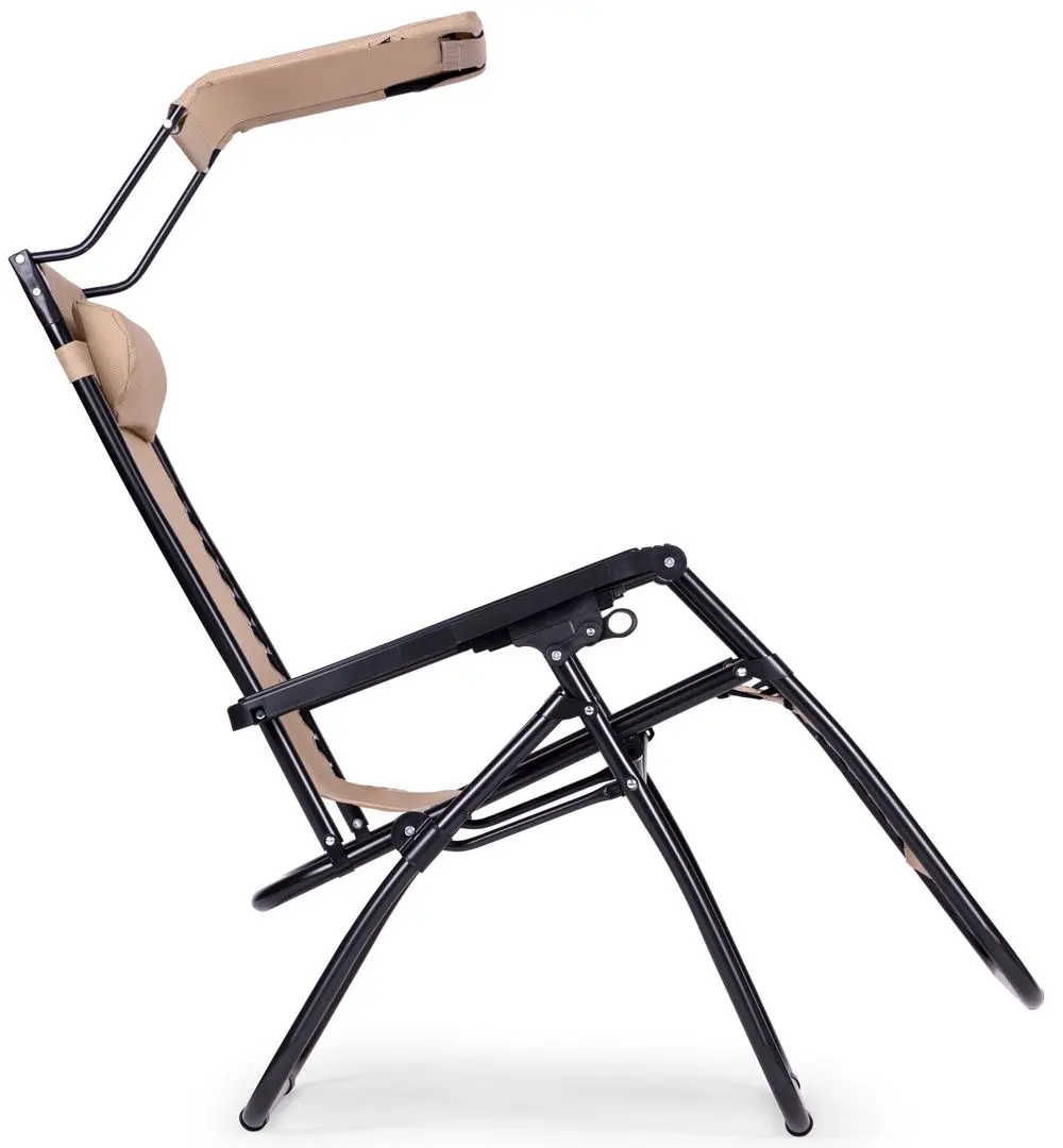 Шезлонг с тентом Modern Home Zero Gravity ZRL009 (Beige/Black)