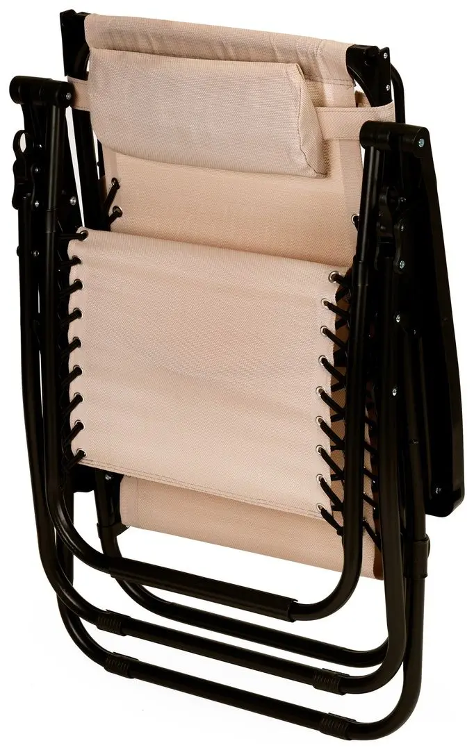 Шезлонг с тентом Modern Home Zero Gravity ZRL009 (Beige/Black)