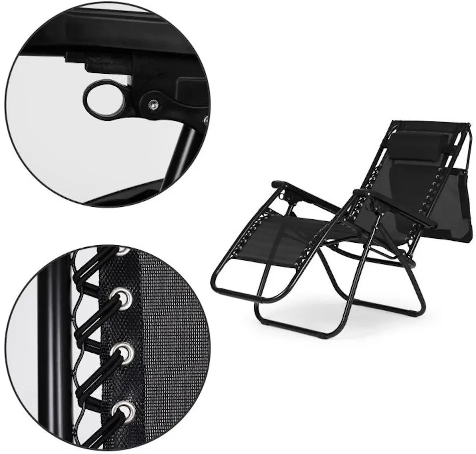 Шезлонг с тентом Modern Home ZRL009-R (Black) - 6