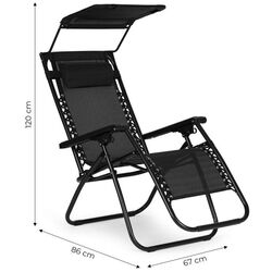 Шезлонг с тентом Modern Home ZRL009-R (Black) Thumb