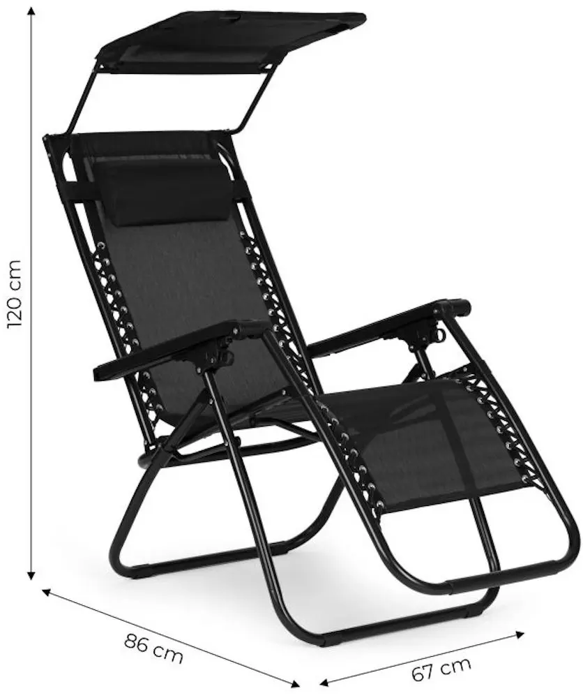 Шезлонг с тентом Modern Home ZRL009-R (Black) - 8