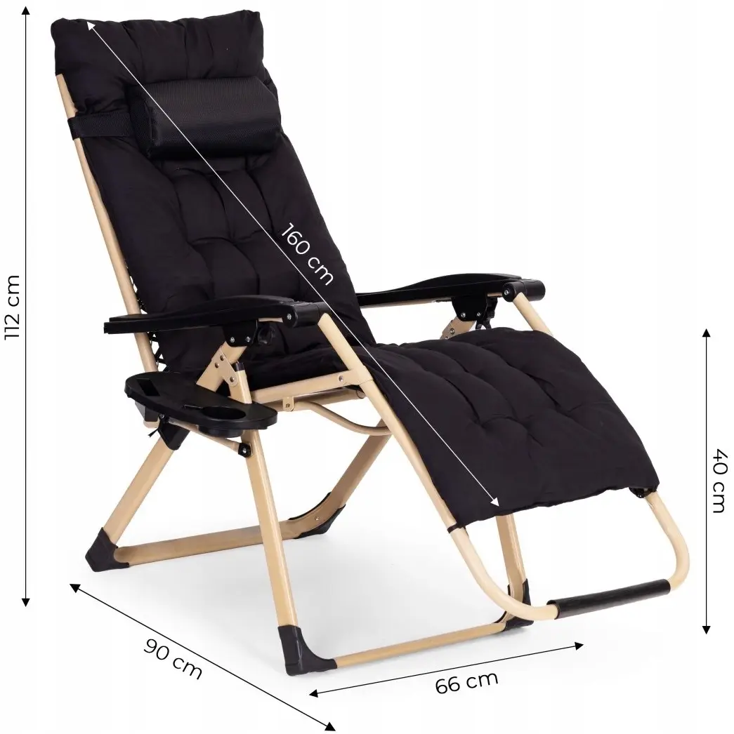 Шезлонг MultiGarden ZRL009-C-20-1 (Black/Gold) - 2
