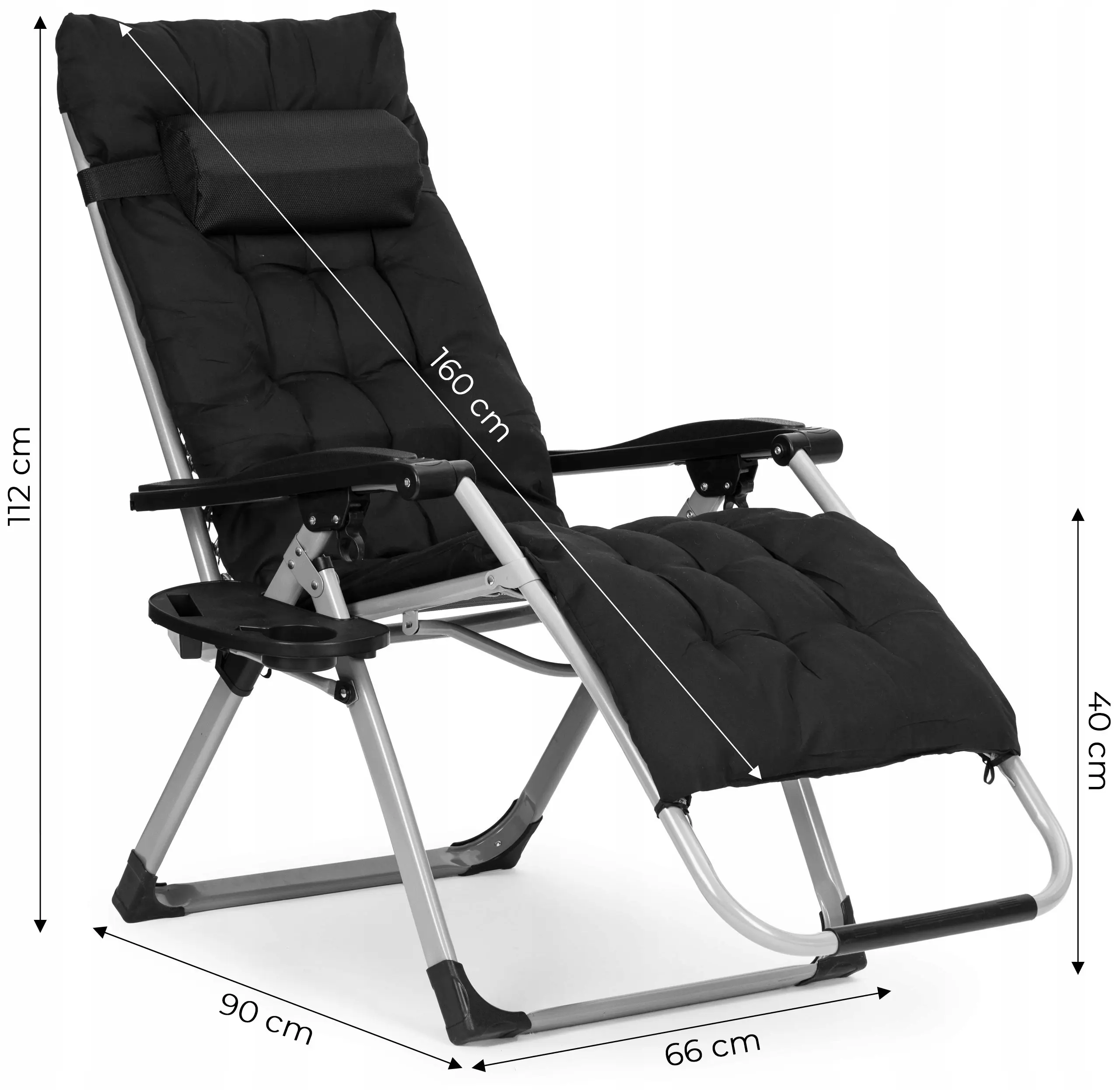 Шезлонг MultiGarden ZRL009-C-4-1 (Black/Grey) - 4