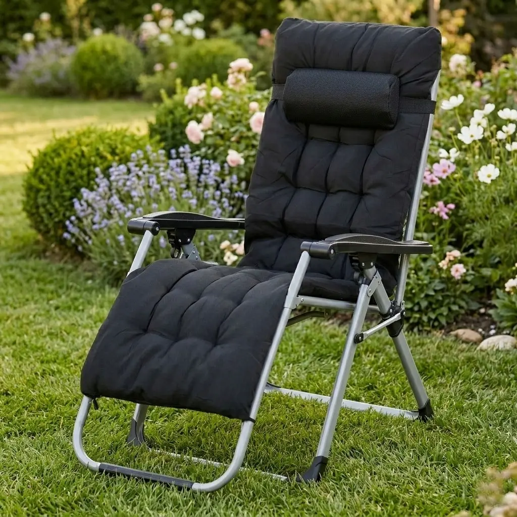 Шезлонг MultiGarden ZRL009-C-4-1 (Black/Grey)