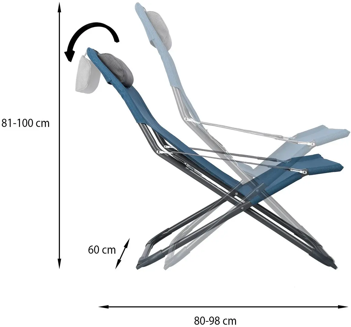 Șezlong Nils Camp NC3022 (Blue)