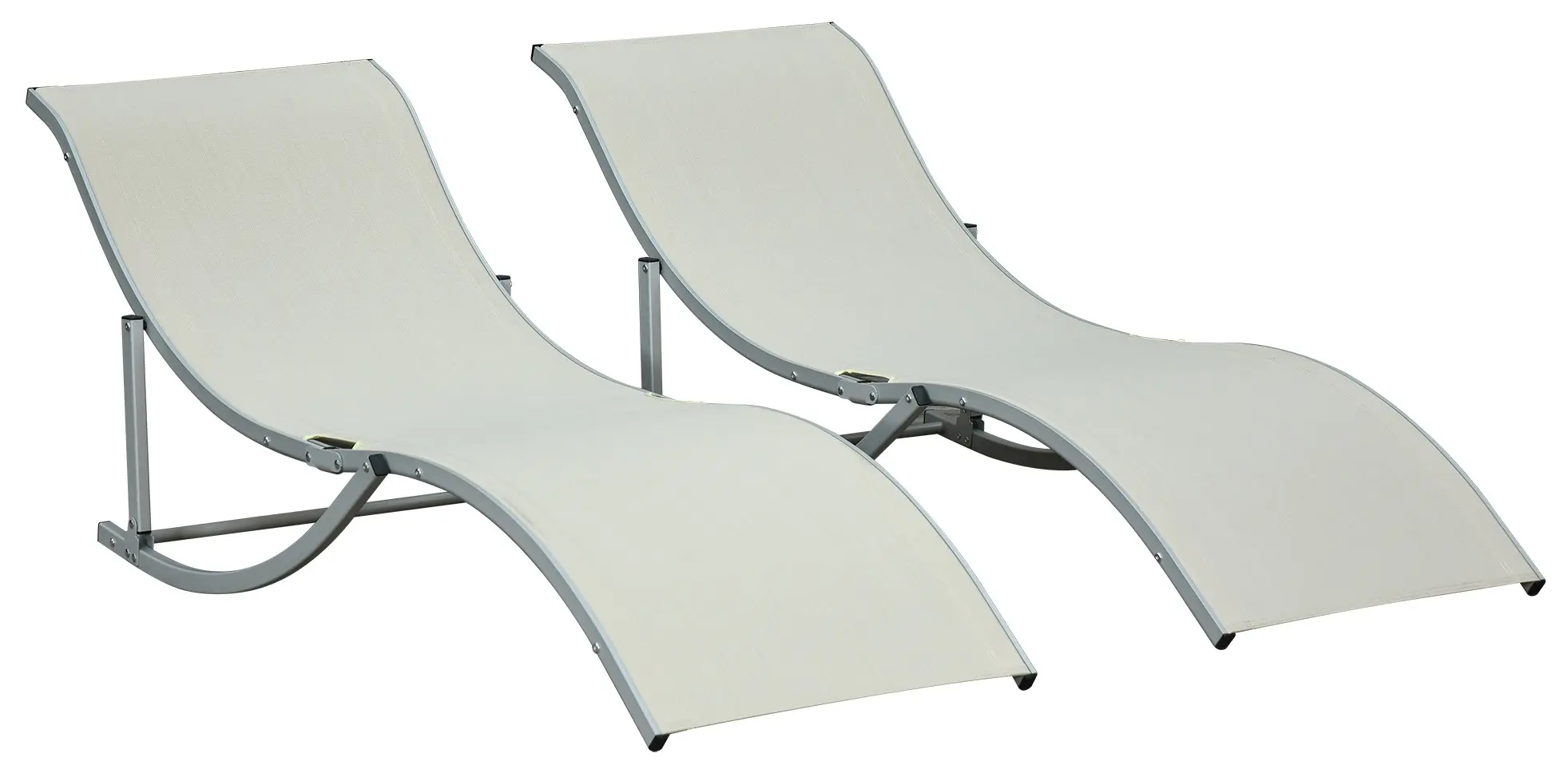 Комплект шезлонгов Outsunny 84B-540BG 2pcs (Beige) - 2