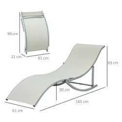 Комплект шезлонгов Outsunny 84B-540BG 2pcs (Beige) Thumb