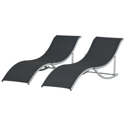 Комплект шезлонгов Outsunny 84B-540BK 2pcs (Black/Silver) Thumb