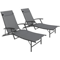 Комплект шезлонгов Outsunny 84G-632V00GY 2pcs (Grey) Thumb