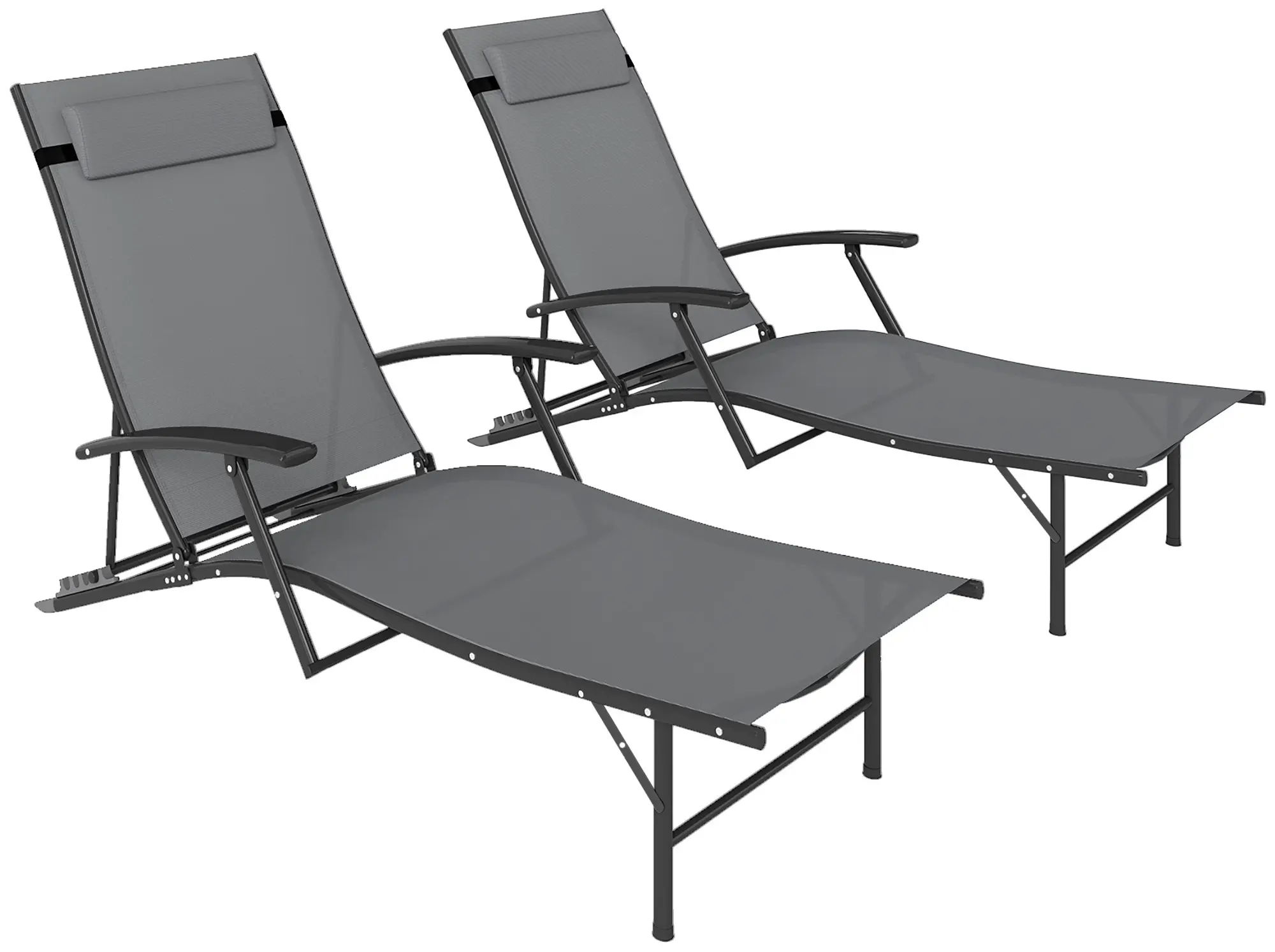 Комплект шезлонгов Outsunny 84G-632V00GY 2pcs (Grey) - 2