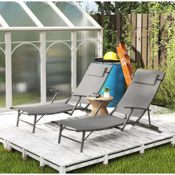 Комплект шезлонгов Outsunny 84G-632V00GY 2pcs (Grey) Thumb