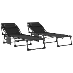 Комплект шезлонгов Outsunny 84G-959V02BK 2pcs (Black) Thumb