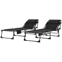 Комплект шезлонгов Outsunny 84G-959V02BK 2pcs (Black) Thumb
