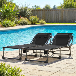 Комплект шезлонгов Outsunny 84G-959V02BK 2pcs (Black)