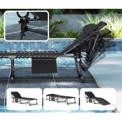 Комплект шезлонгов Outsunny 84G-959V02BK 2pcs (Black) Thumb