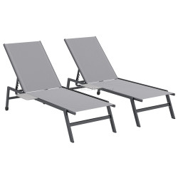 Set sezlonguri Outsunny 84G-974V00GY 2pcs (Grey)