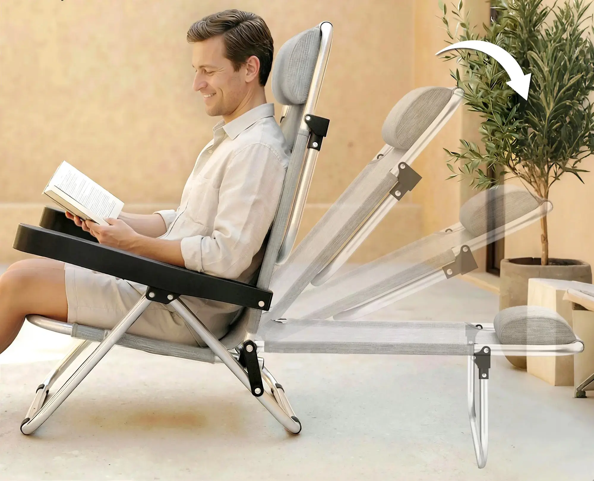 Комплект шезлонгов Outsunny 84K-203V00GY 2pcs (Grey) - 4