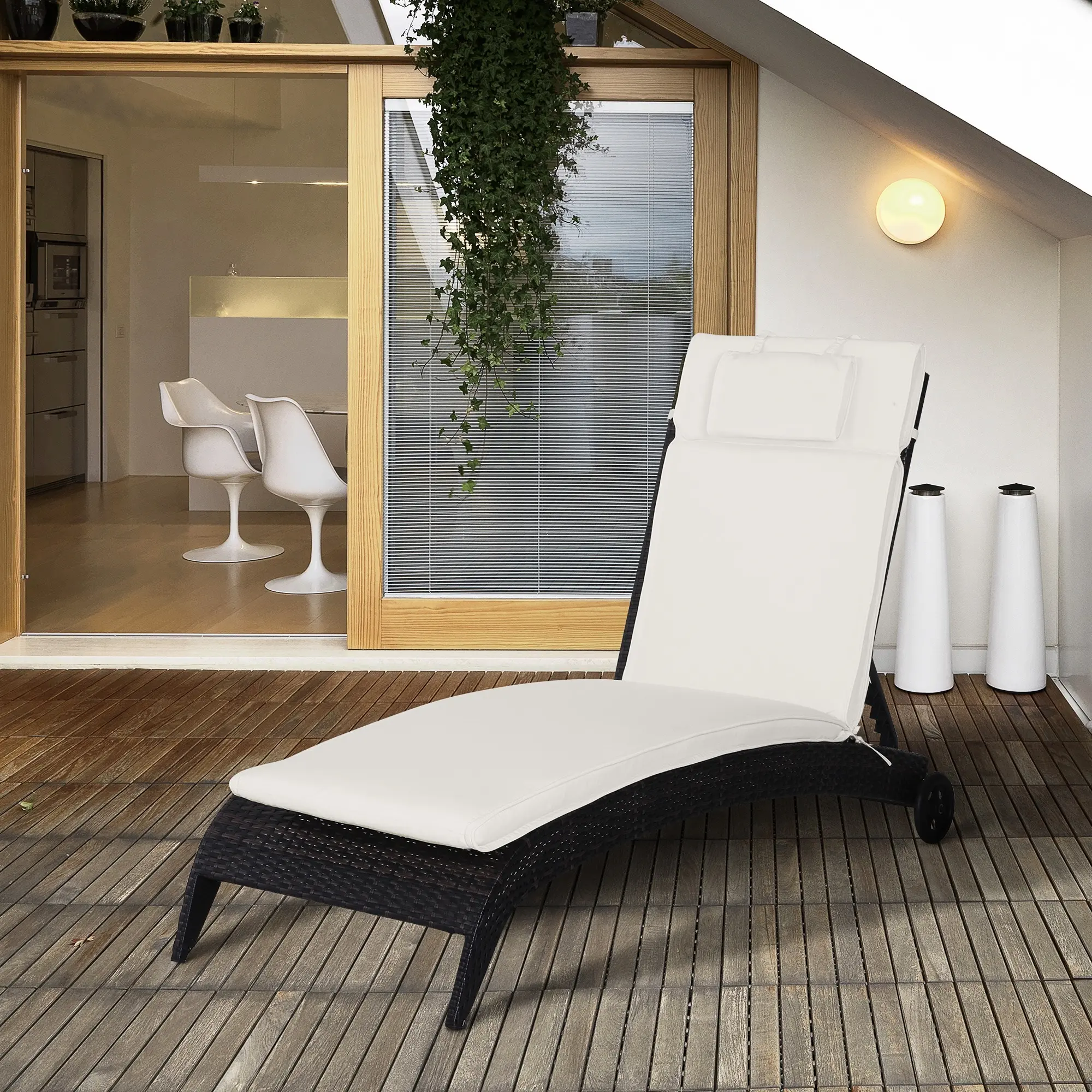 Матрас для шезлонга Outsunny 84B-304CW (White Cream) - 8