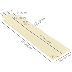 Матрас для шезлонга Outsunny 84B-304CW (White Cream) Thumb
