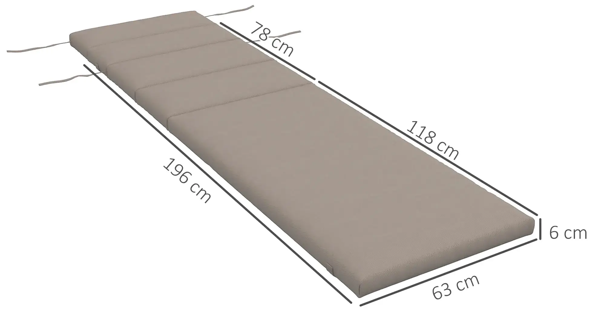 Матрас для шезлонга Outsunny 84G-223V00CG (Dark Grey) - 7