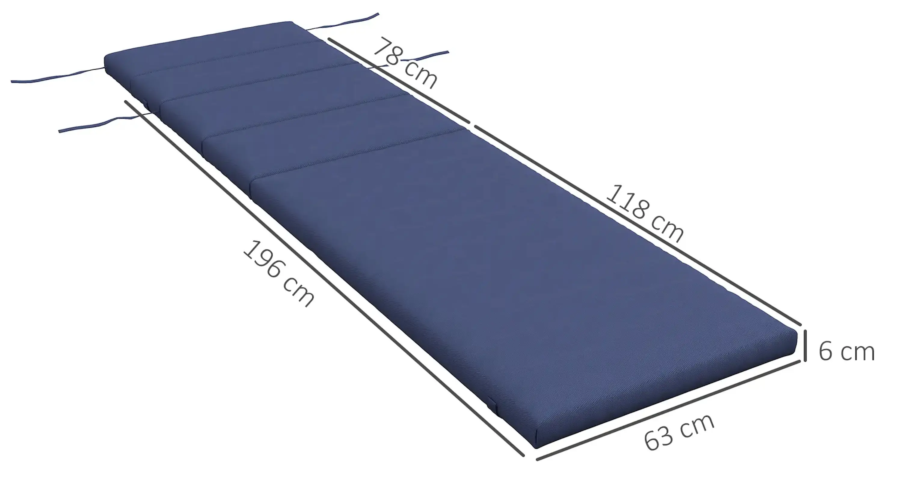 Матрас для шезлонга Outsunny 84G-223V00DB (Dark Blue) - 5