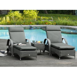 Набор матрасов для шезлонга Outsunny 84B-514CG (Dark Grey) Thumb