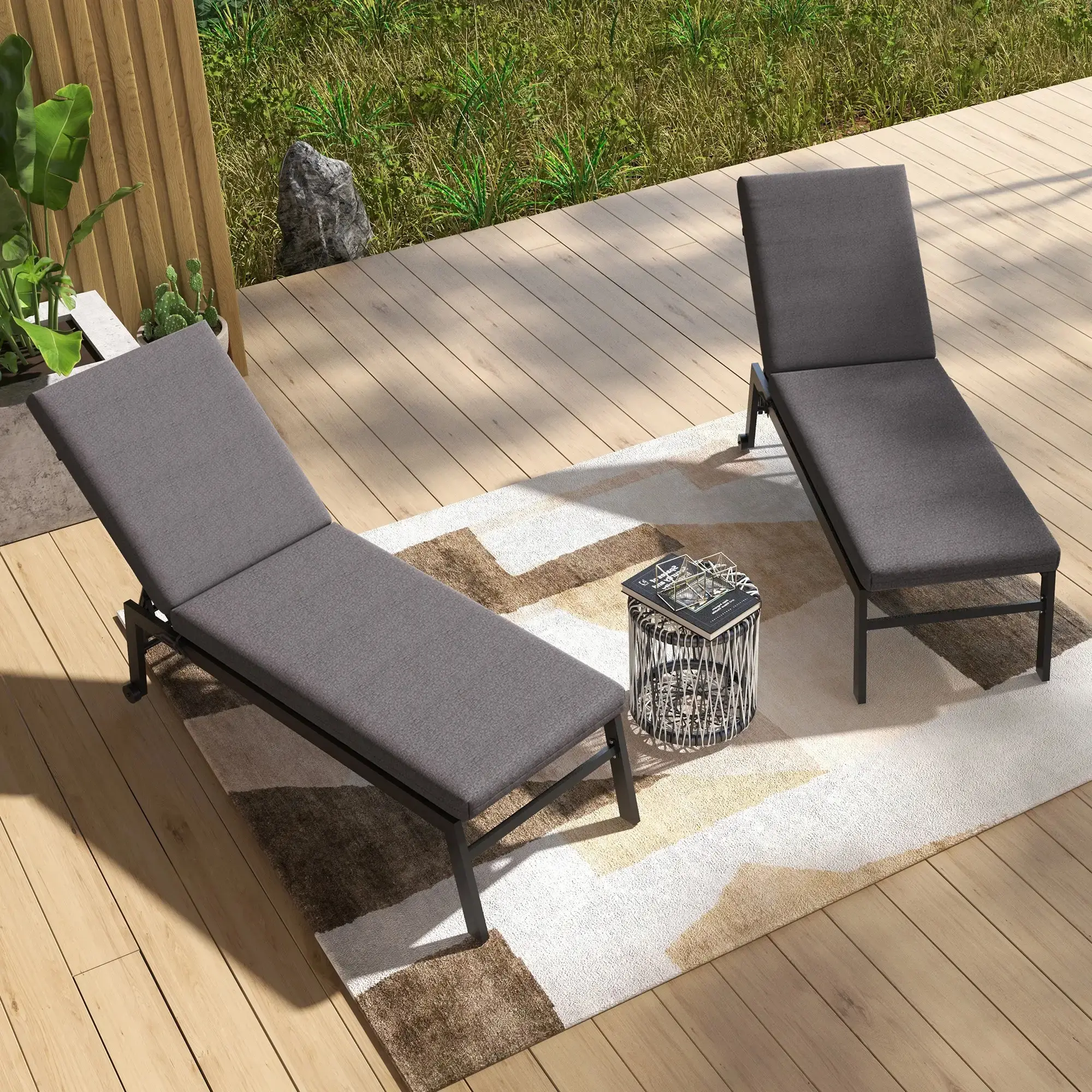 Набор матрасов для шезлонга Outsunny 84G-201V01GY (Grey) - 5