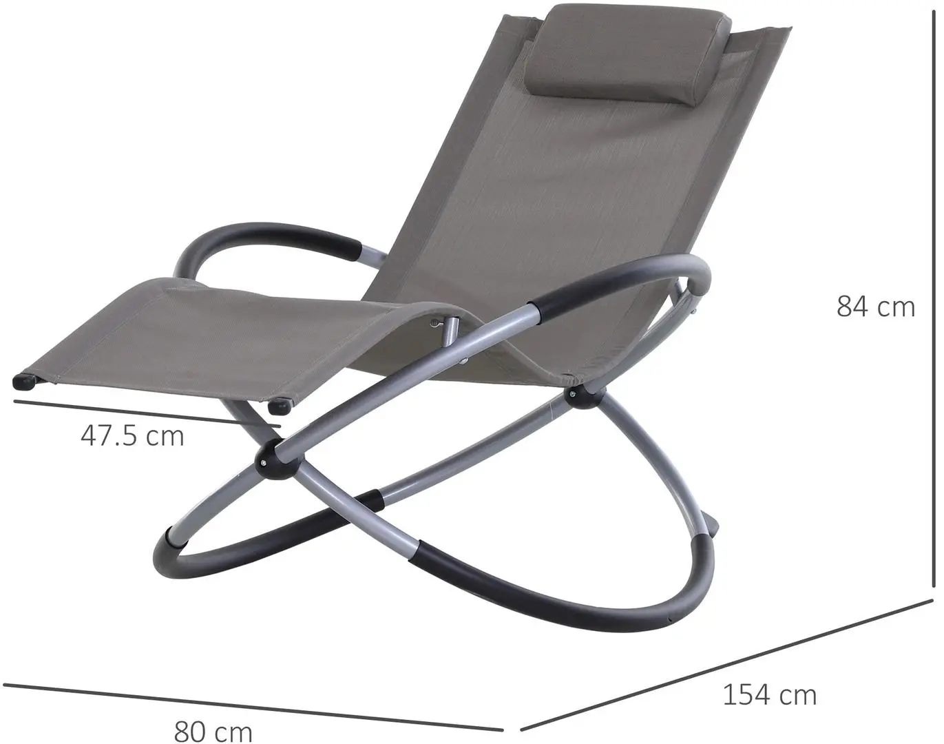 Шезлонг-качалка Outsunny 84A-079GY (Grey) - 5