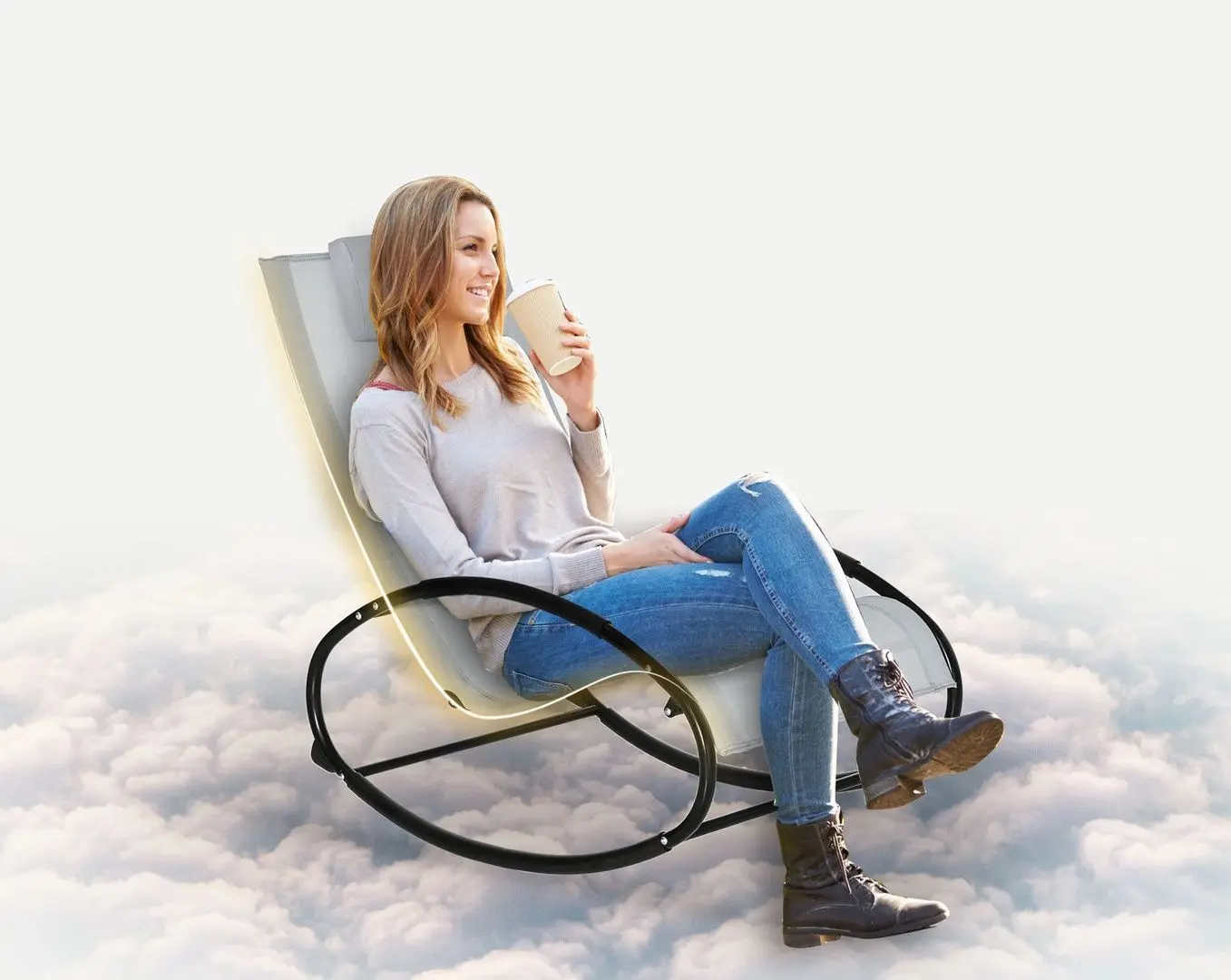 Sezlong balansoar Outsunny 84A-090GY (Grey/Black)