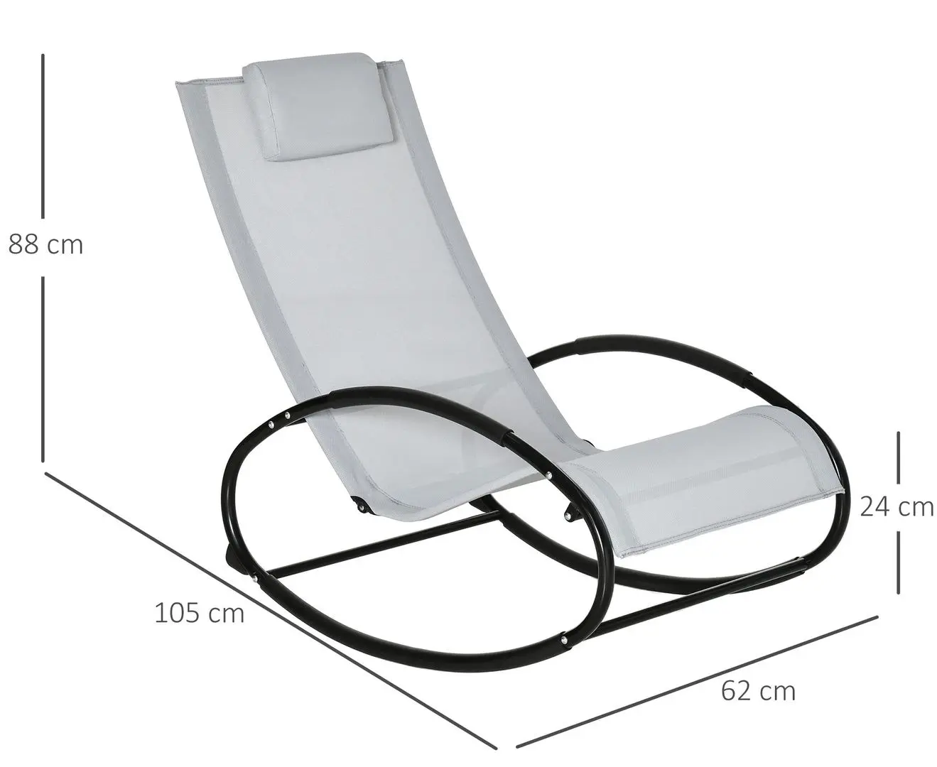 Sezlong balansoar Outsunny 84A-090GY (Grey/Black)