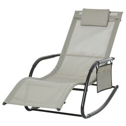 Шезлонг-качалка Outsunny 84A-160GY (Light Grey/Black) Thumb