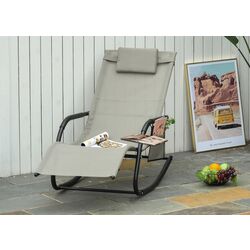 Шезлонг-качалка Outsunny 84A-160GY (Light Grey/Black) Thumb