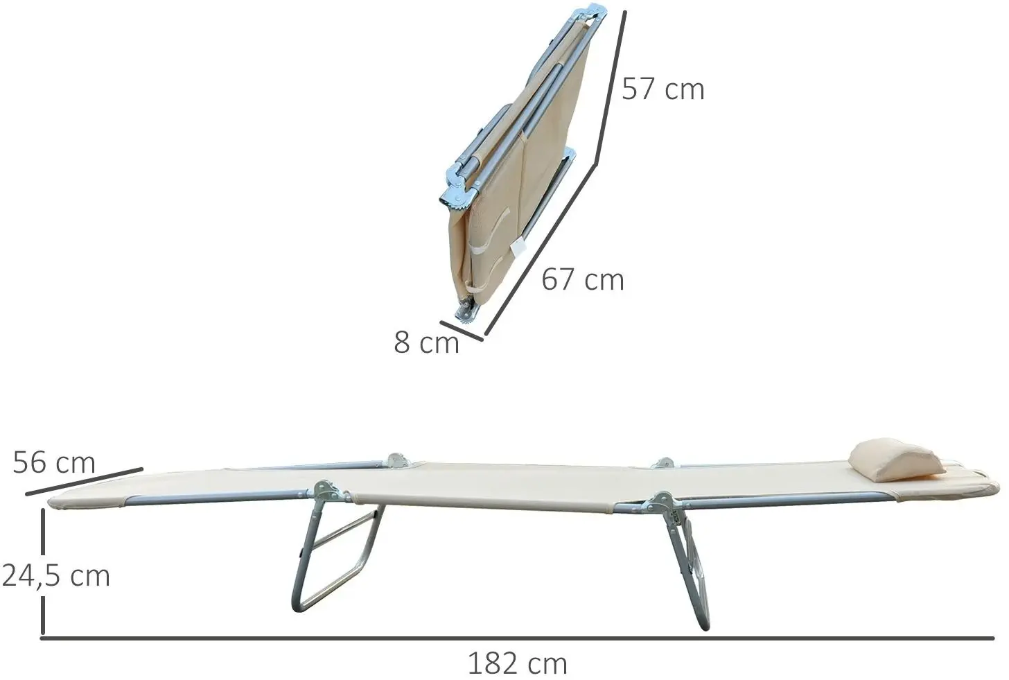 Шезлонг Outsunny 01-0334 (Cream)