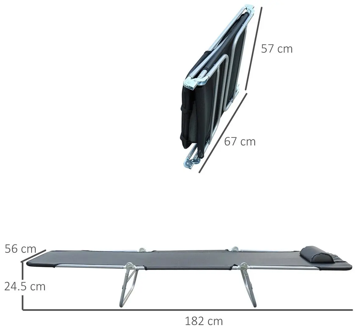 Sezlong Outsunny 01-0336 (Black)