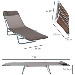 Sezlong Outsunny 01-0337 (Brown) Thumb