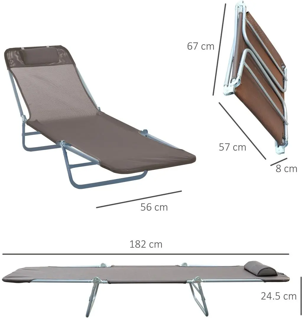 Sezlong Outsunny 01-0337 (Brown)