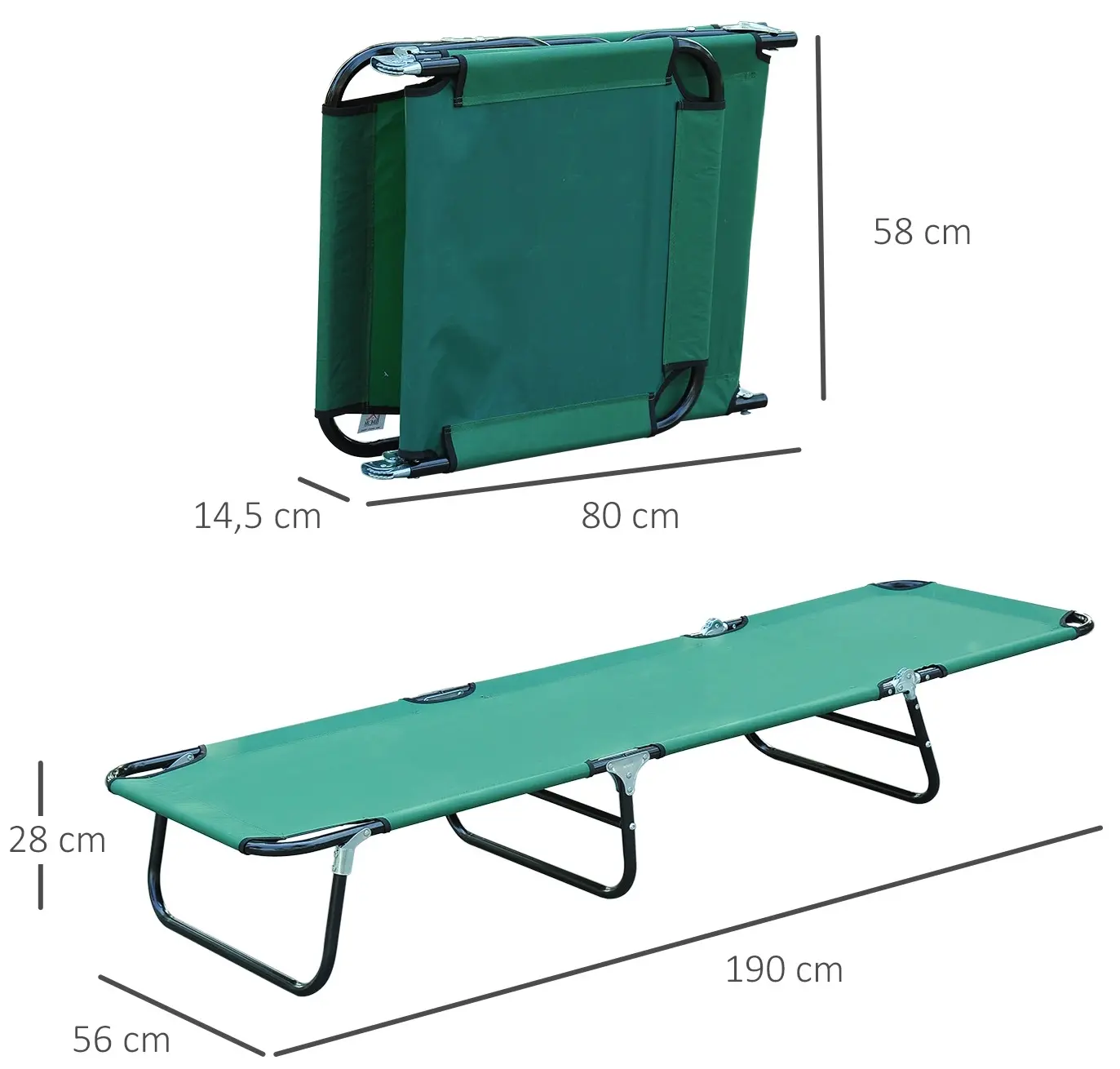 Sezlong Outsunny 01-0367 (Green) - 4