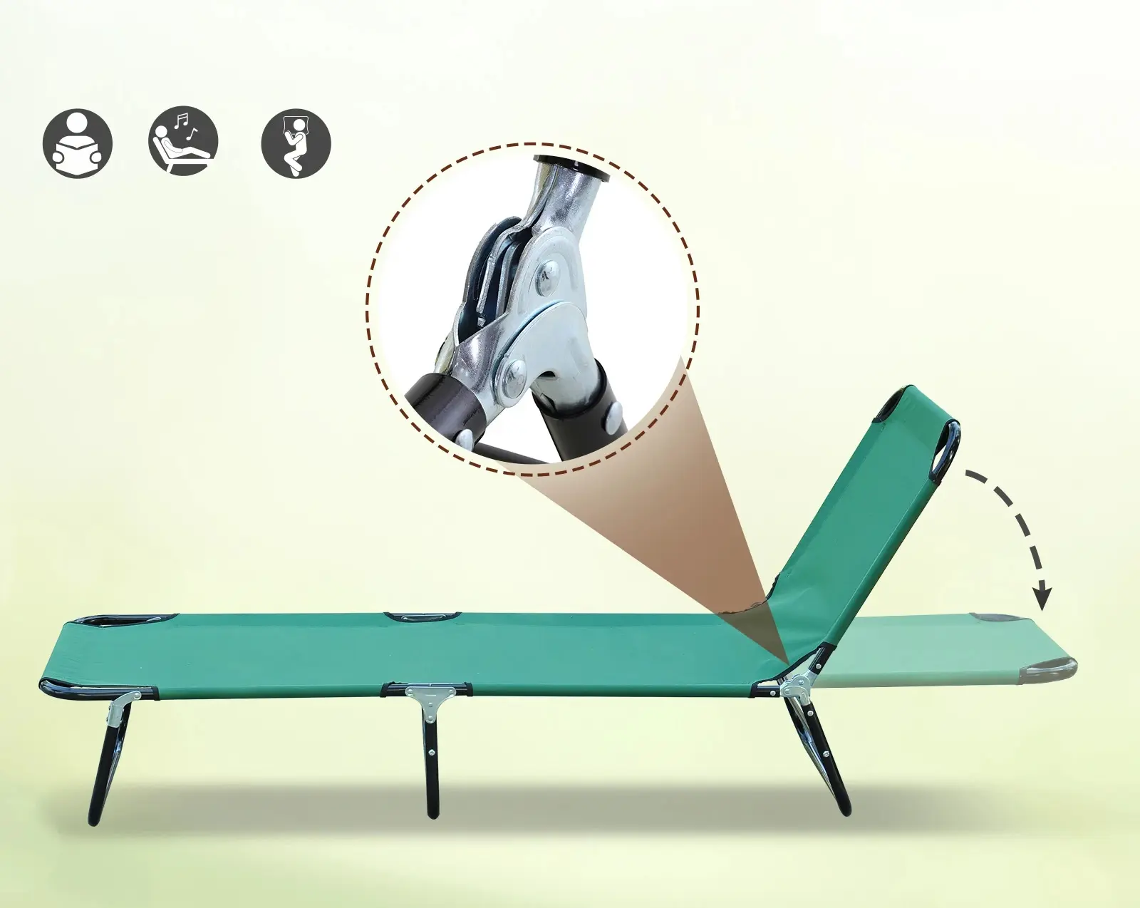 Sezlong Outsunny 01-0367 (Green) - 8