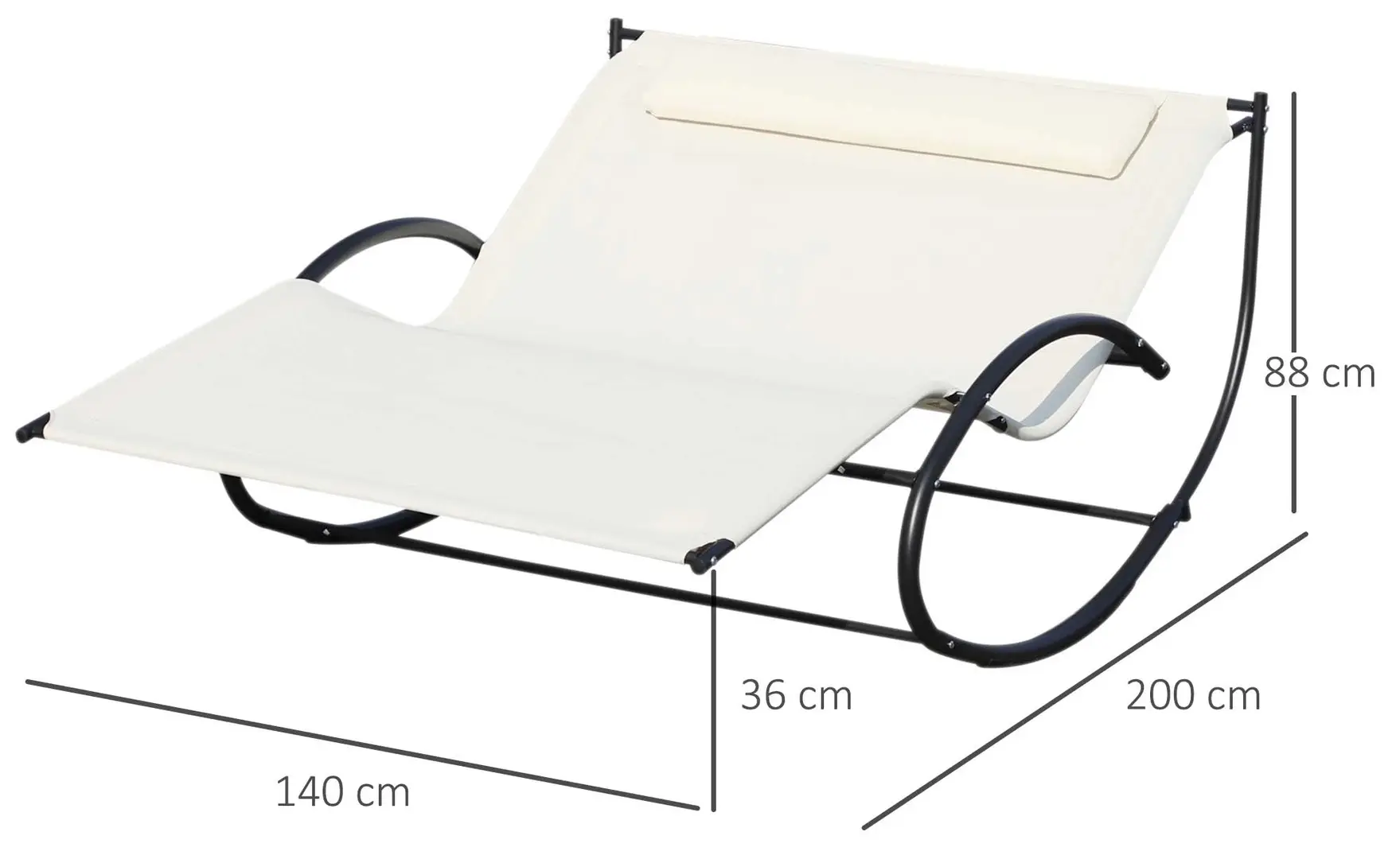 Sezlong Outsunny 84A-027 (Cream White)