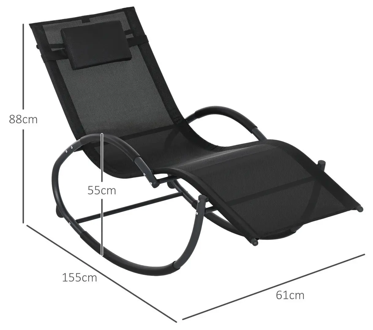 Sezlong Outsunny 84A-120V01BK (Black) - 6