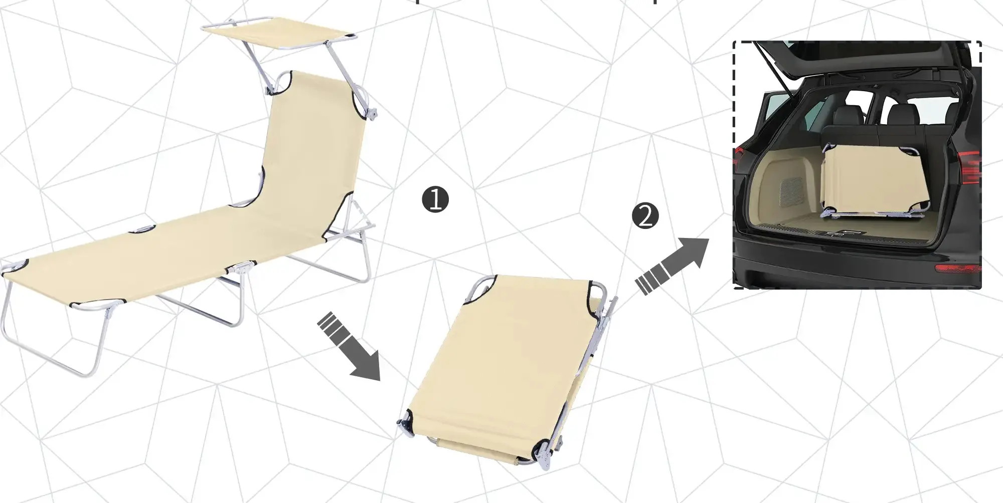 Sezlong Outsunny 84B-001BG (Beige) - 5