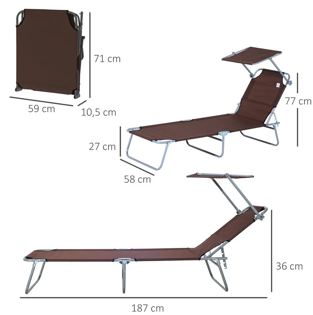 Sezlong Outsunny 84B-001BN (Brown)