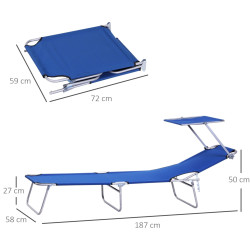 Sezlong Outsunny 84B-001BU (Blue) Thumb