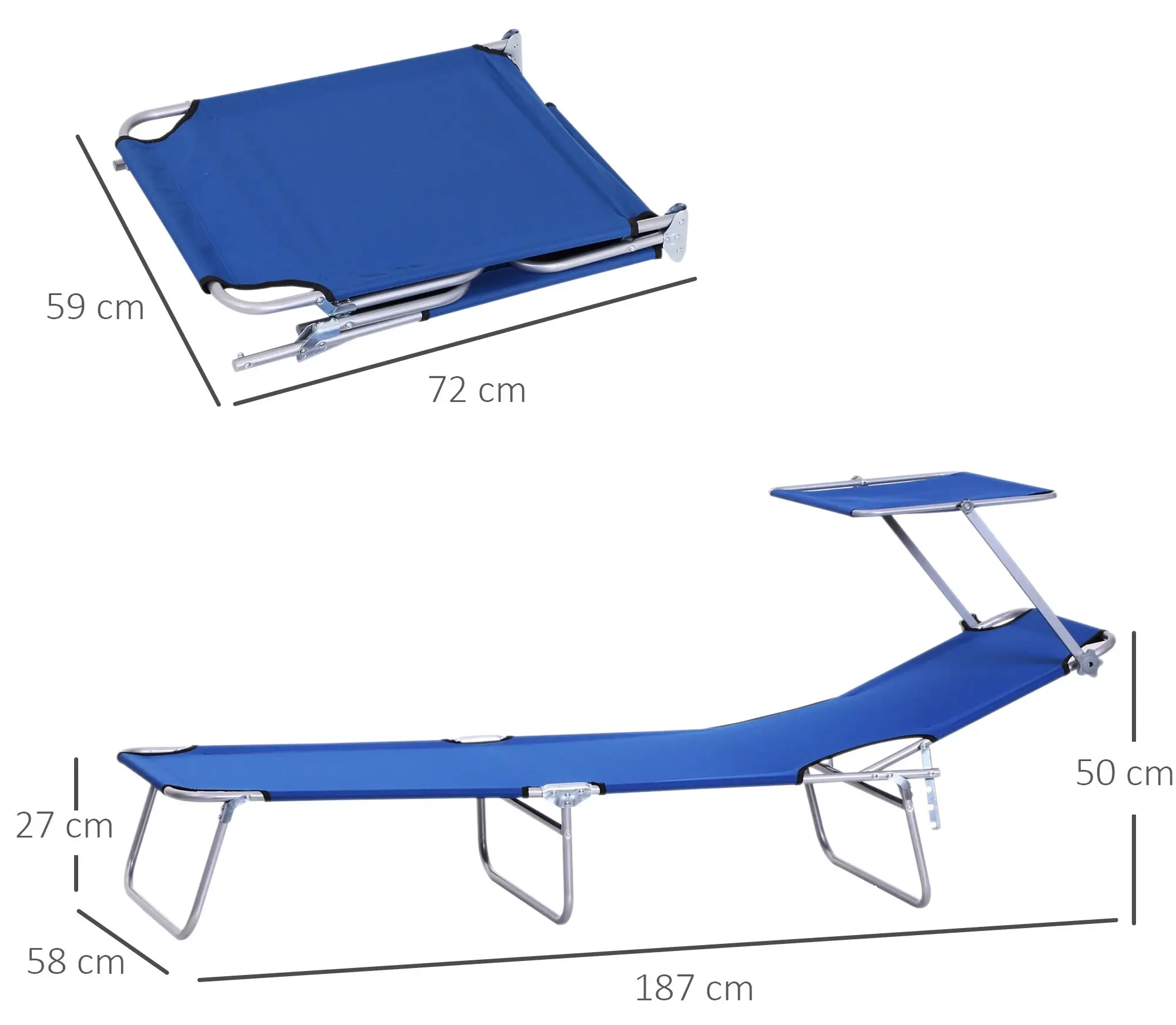 Sezlong Outsunny 84B-001BU (Blue) - 4