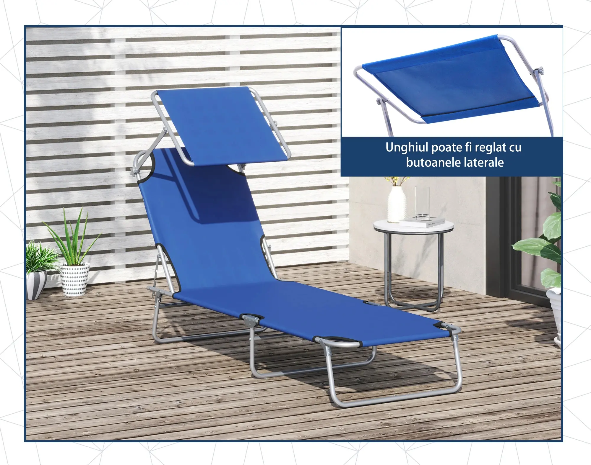 Sezlong Outsunny 84B-001BU (Blue) - 10