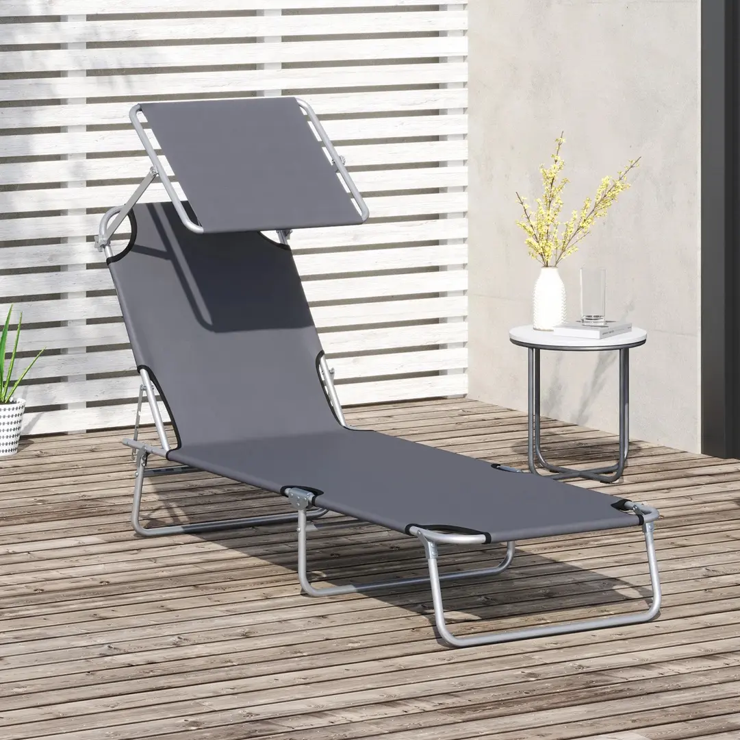 Шезлонг Outsunny 84B-001GY (Grey)