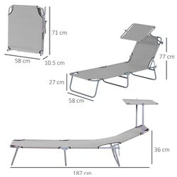 Шезлонг Outsunny 84B-001LG (Light Grey) Thumb