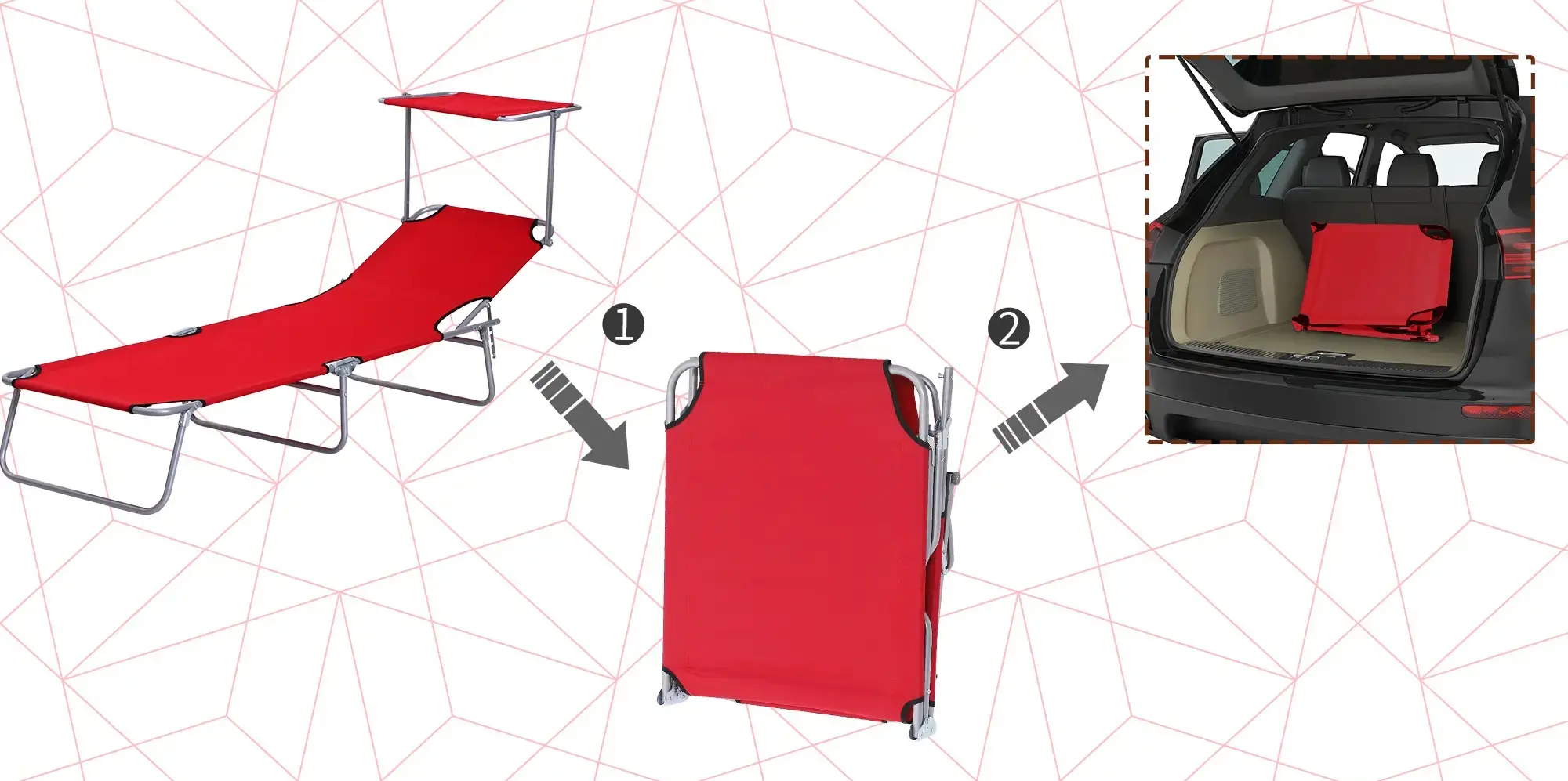 Шезлонг Outsunny 84B-001RD (Red) - 8